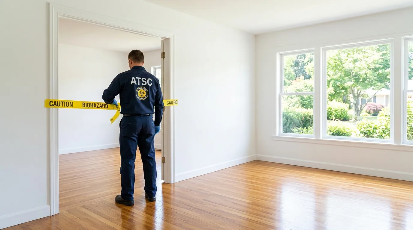 Certified biohazard cleanup crew performing Crime Scene Cleanup in Sycamore